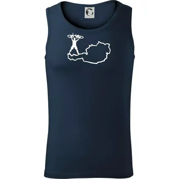 Cyklista - Mapa Rakouska - Tílko pánské Core - 2XL ( Námořní modrá (velmi tmavá - téměř černá) )