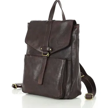 Sportovní batoh MARCO MAZZINI Tmavě hnědý kožený batoh ((vs30c) Velikost: ONE SIZE