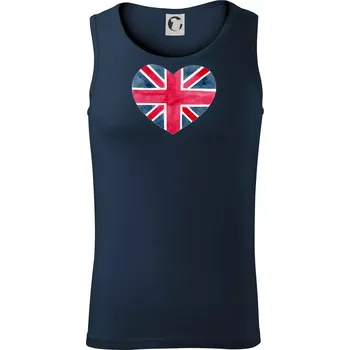 Britské srdce malované - Tílko pánské Core - S ( Námořní modrá (téměř černá) )
