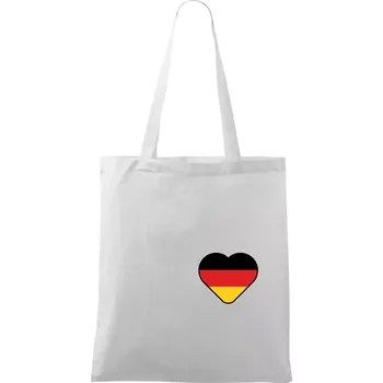 Germany love malé - Německá vlajka - Taška bavlněná - 42 x 38 cm ( Bílá )