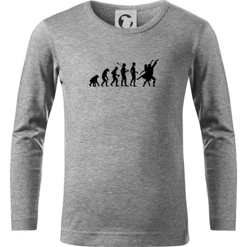 Chlapecké tričko Evoluce tanec - tančící dvojice - Triko dětské Long Sleeve - 122 cm/6 let ( Tmavě šedý melír )