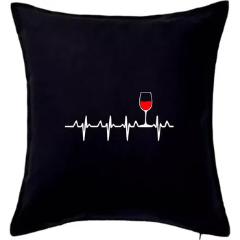 Polštář Víno ekg - Polštář 50x50 - 50x50 - Pouze potah ( Černá )