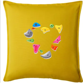 Polštář Lezení na stěně - srdce - Polštář 50x50 - 50x50 - Pouze potah ( Žlutá )