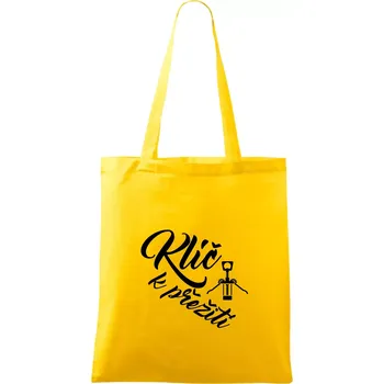Vývrtka mechanická - Klíč k přežití - Taška bavlněná - 42 x 38 cm ( Žlutá )
