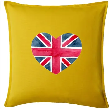 Polštář Britské srdce malované - Polštář 50x50 - 50x50 - Pouze potah ( Žlutá )