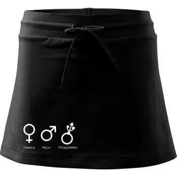 Dámská sukně Female male programmer - Sportovní sukně - two in one - XL ( Černá )