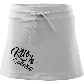 Dámská sukně Vývrtka mechanická - Klíč k přežití - Sportovní sukně - two in one - XL ( Bílá )