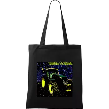 Nákupní taška Traktorista - makám i v noci - Taška bavlněná - 42 x 38 cm ( Černá )