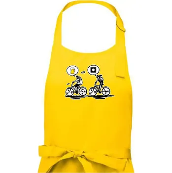 Kuchyňská zástěra Cyklistika na co myslím - Pánská zástěra na vaření - Univerzální velikost ( Žlutá )