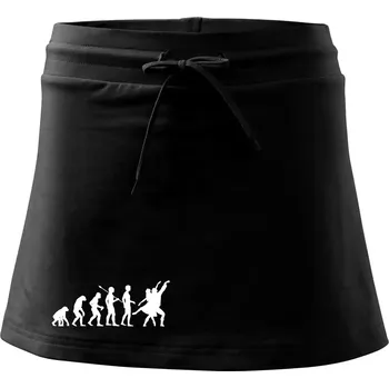 Dámská sukně Evoluce tanec - tančící dvojice - Sportovní sukně - two in one - XS ( Černá )