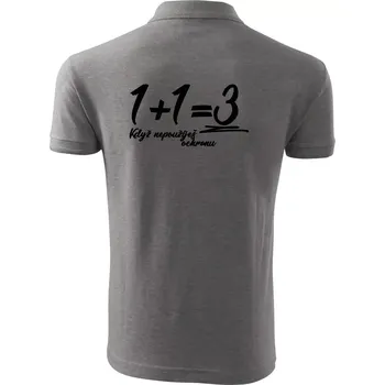 Pánská košile 1+1=3 když nepoužiješ ochranu - Polokošile pánská Pique Polo 203 - 4XL ( Tmavě šedý melír )