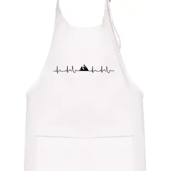 Kuchyňská zástěra Hory EKG - Dětská zástěra na vaření - Univerzální velikost ( Bílá )