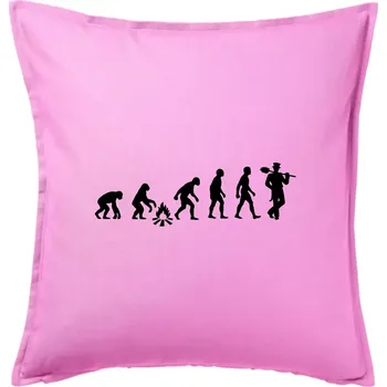 Polštář Evoluce kominík v klobouku - Polštář 50x50 - 50x50 - Pouze potah ( Růžová )