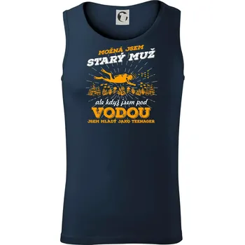Potápěč - možná jsem starý muž - Tílko pánské Core - XL ( Námořní modrá (velmi tmavá - téměř černá) )