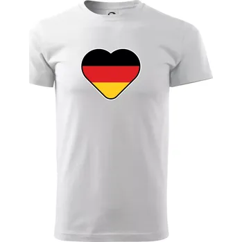 Pánské tričko Germany love velké - Německá vlajka - Triko extra velké (5-8XL) - 6XL ( Bílá )