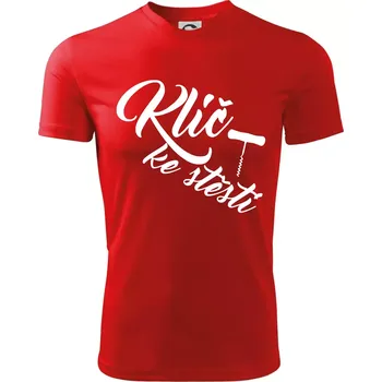Chlapecké tričko Klíč ke štěstí vývrtka jednoduchá - Dětské triko sportovní (dresovina) - 122 cm/6 let ( Červená )