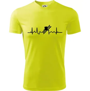 Chlapecké tričko EKG kominík - Dětské triko sportovní (dresovina) - 146 cm/10 let ( Neonově žlutá )