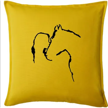 Polštář Kůň a já silueta - Polštář 50x50 - 50x50 - Pouze potah ( Žlutá )
