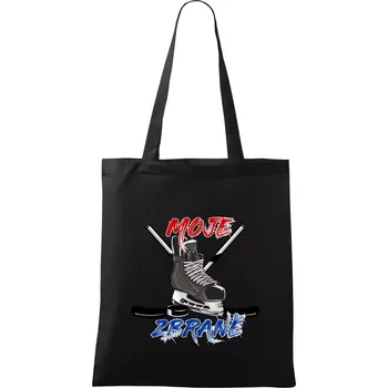 Nákupní taška Moje zbraně - hokej - Taška bavlněná - 42 x 38 cm ( Černá )