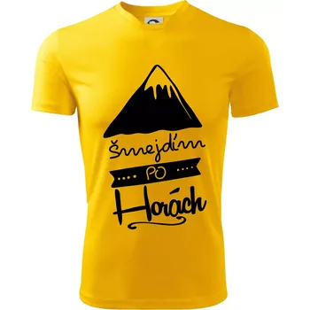 Šmejdím po horách - Dětské triko sportovní (dresovina) - 146 cm/10 let ( Žlutá )