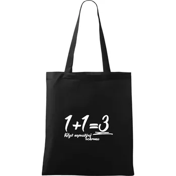 1+1=3 když nepoužiješ ochranu - Taška bavlněná - 42 x 38 cm ( Černá )