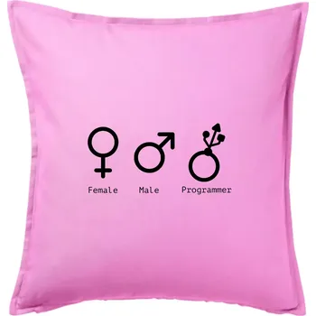Polštář Female male programmer - Polštář 50x50 - 50x50 - Pouze potah ( Růžová )