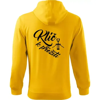 Pánská mikina Vývrtka mechanická - Klíč k přežití - Mikina s kapucí na zip trendy zipper - S ( Žlutá )