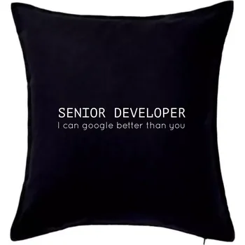 Polštář Senior developer google better than you - Polštář 50x50 - 50x50 - Pouze potah ( Černá )