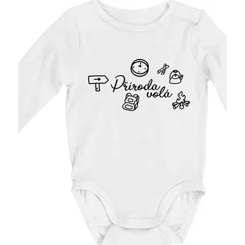 Kojenecký body Ikony - příroda volá - Body kojenecké s dlouhým rukávem - Dlouhý r. do 3 měs ( Bílá )