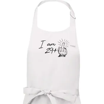 Kuchyňská zástěra I am fuck off 30 - Dámská zástěra na vaření - Univerzální velikost ( Bílá )