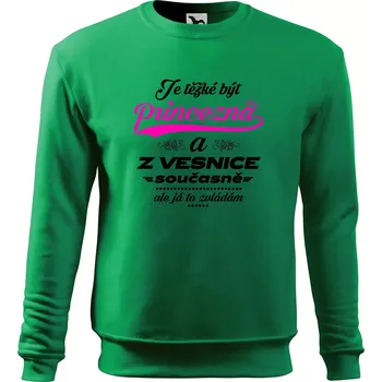 Je těžké být princezna z vesnice - Mikina Essential dětská - 158 cm/12 let ( Středně zelená )