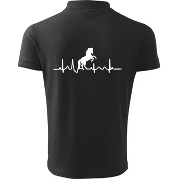Pánská košile Ekg kůň ikona - Polokošile pánská Pique Polo 203 - 5XL ( Dřevěné uhlí )