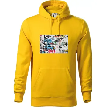 Pánská mikina Otrhaná nástěnka - Mikina pánská Cape s kapucí - XL ( Žlutá )