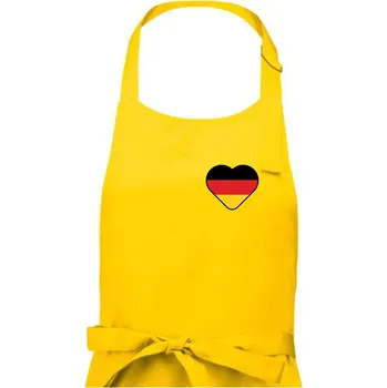 Kuchyňská zástěra Germany love malé - Německá vlajka - Dámská zástěra na vaření - Univerzální velikost ( Žlutá )