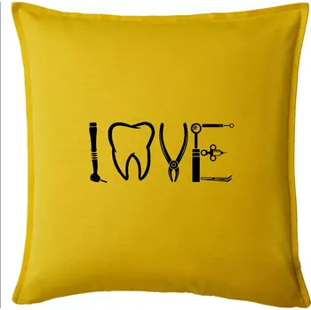 Polštář Love zubař - Polštář 50x50 - 50x50 - Pouze potah ( Žlutá )
