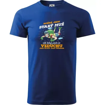Pánské tričko Paragliding - možná jsem starý muž - Triko extra velké (5-8XL) - 6XL ( Královská modrá )