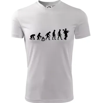 Evoluce kominík v klobouku - Dětské triko sportovní (dresovina) - 158 cm/12 let ( Bílá )