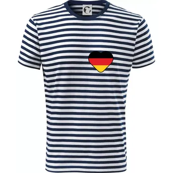 Pánská móda Germany love malé - Německá vlajka - Triko na vodu - S ( Prouhovaná )