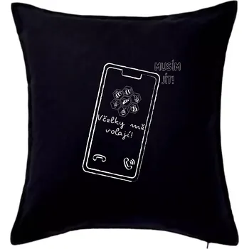 Polštář Vcelky mě volají - musím jít - Polštář 50x50 - 50x50 - Pouze potah ( Černá )