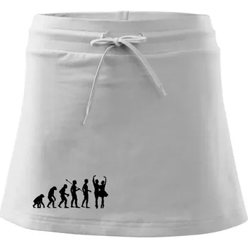Dámská sukně Evoluce tanec - pár - Sportovní sukně - two in one - L ( Bílá )