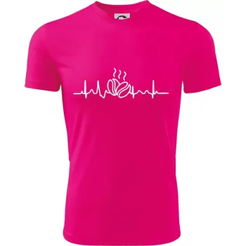 Chlapecké tričko EKG zrna kávy - Dětské triko sportovní (dresovina) - 122 cm/6 let ( Neon Pink )