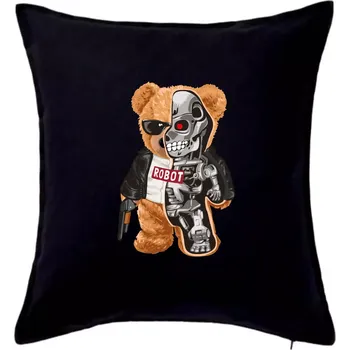 Polštář Medvídek terminátor - Polštář 50x50 - 50x50 - Pouze potah ( Černá )