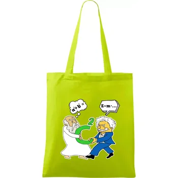 Pythagoras a Albert boj o C - Taška bavlněná - 42 x 38 cm ( Limetková )