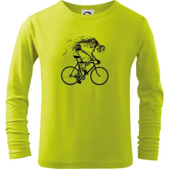 Dětská móda Gravel Bike - kostra - Triko dětské Long Sleeve - 146 cm/10 let ( Limetková )
