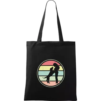 Nákupní taška Retro kruh - psí vítání - Taška bavlněná - 42 x 38 cm ( Černá )