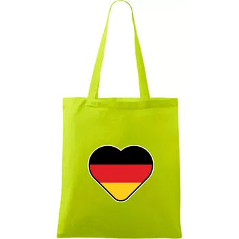 Germany love velké - Německá vlajka - Taška bavlněná - 42 x 38 cm ( Limetková )