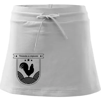Dámská sukně Vstávám se slepicemi - Sportovní sukně - two in one - L ( Bílá )