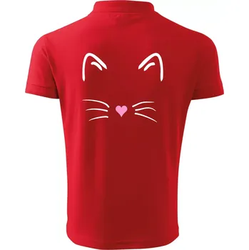 Pánská košile Kočka - srdce místo nosu - Polokošile pánská Pique Polo 203 - L ( Červená )