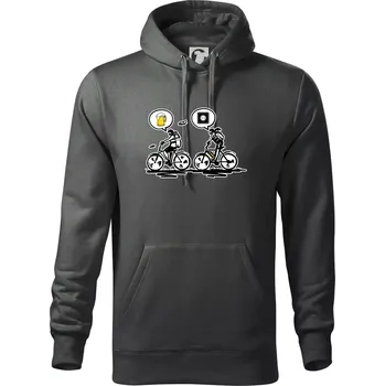 Pánská mikina Cyklistika na co myslím - Mikina pánská Cape s kapucí - 4XL ( Tmavá břidlice (šedá se zeleným nádechem) )