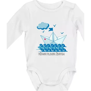 Kojenecké oblečení Pěknou plavbu životem - Body kojenecké s dlouhým rukávem - Dlouhý r. do 3 měs ( Bílá )